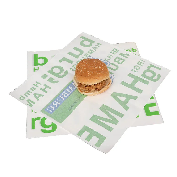 
Biodegradable sandwich wax wrapping paper greaseproof burger food grade packaging paper 