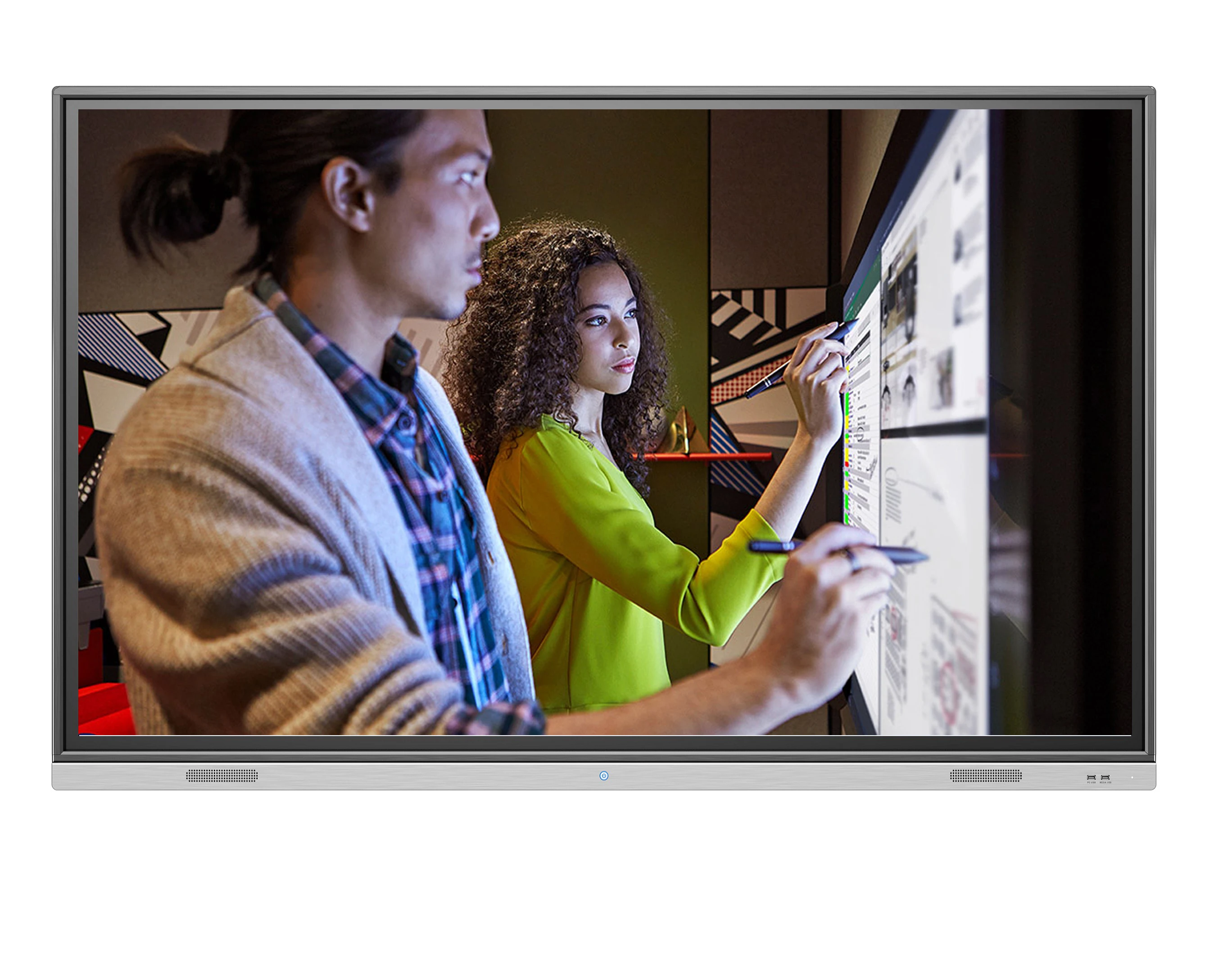  55-дюймовый интерактивный доска с 4K UHD панели сенсорного экрана и Android /Windows Dural системы для