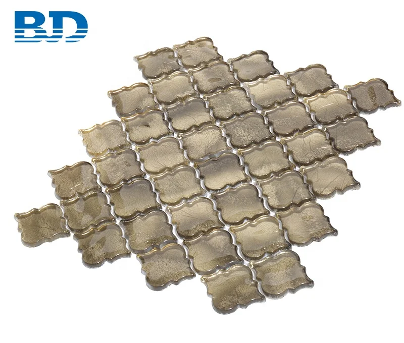 Wall Art Mural Antique Gold Lantern Mosaic Tile Glass