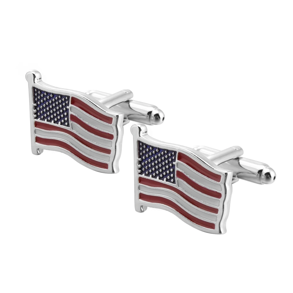 Hot Sale Square USA Countri Flag Cufflink Shirt