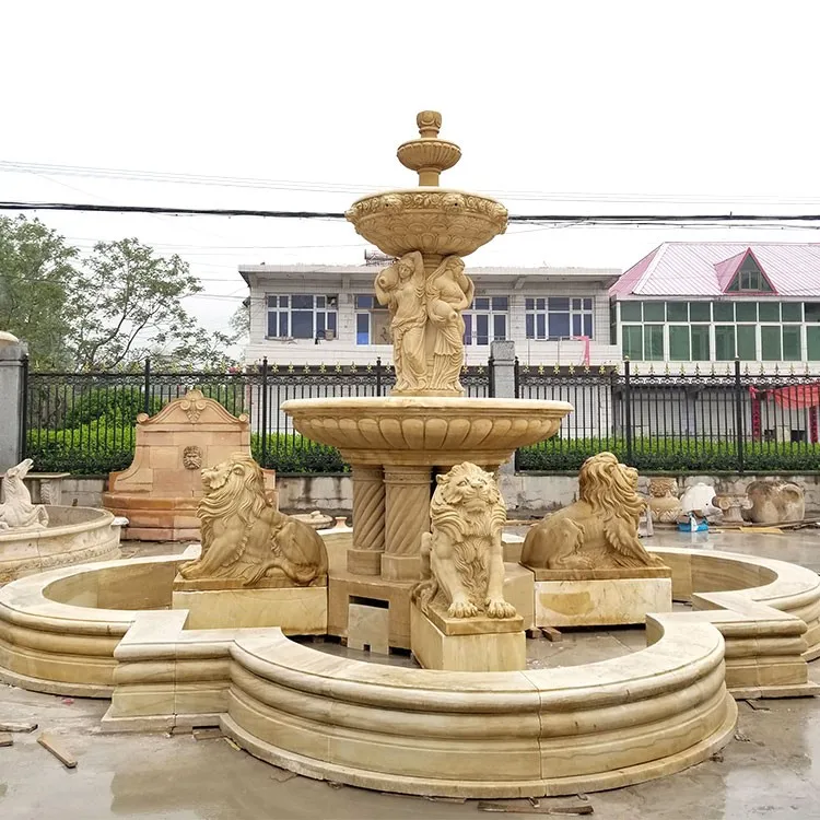 Натуральный белый уличный домашний садовый декор мраморный водяной фонтан для продажи