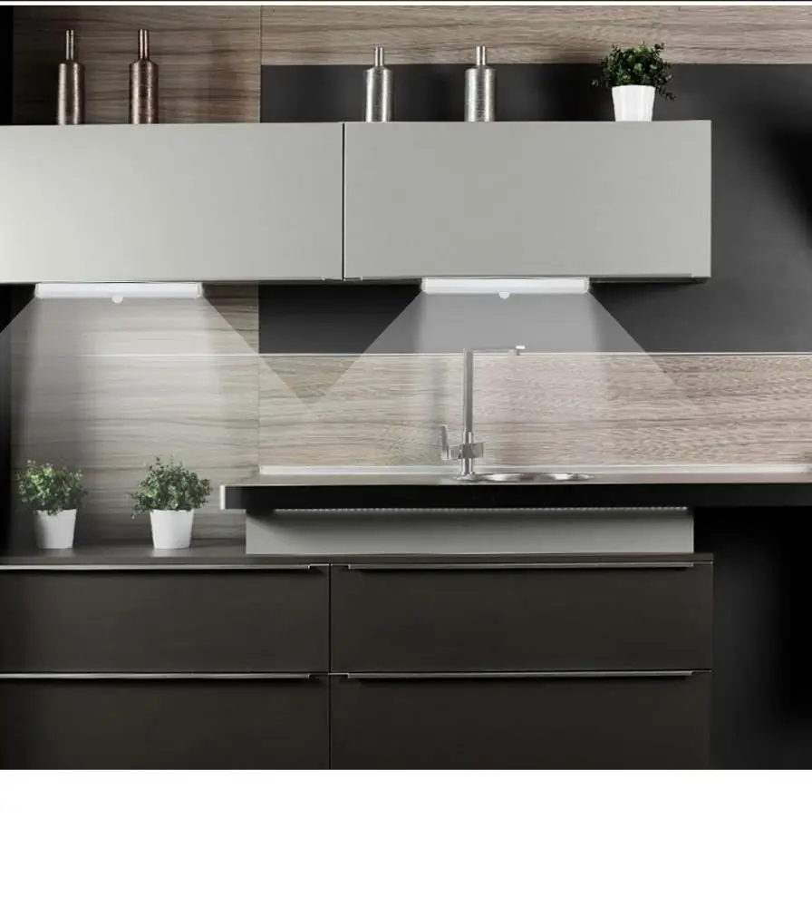 USB Rechargeable Closet Lights Motion Sensor 10 LED Portable Wireless Light Bar Cabinet Kitchen closet Night Light with Magnet