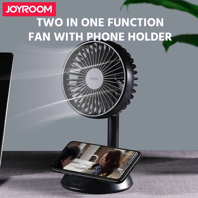 
Joyroom fan standing mini good quality small desk fan with mobile phone holder 2 in 1 mini usb fan 