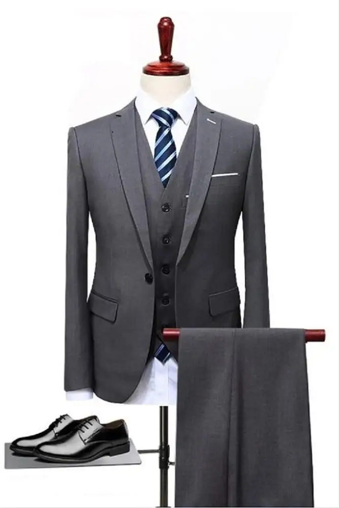 
ZH1168B High Quality Hot Sale Business man 3pcs set Casual Slim Suit Groom wedding Man Tuxedo Suit 