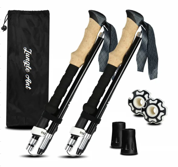 
Amazon Hot Sale Durable light Aluminum 7075 Collapsible Foldable Hiking Stick Trekking Pole For Women 