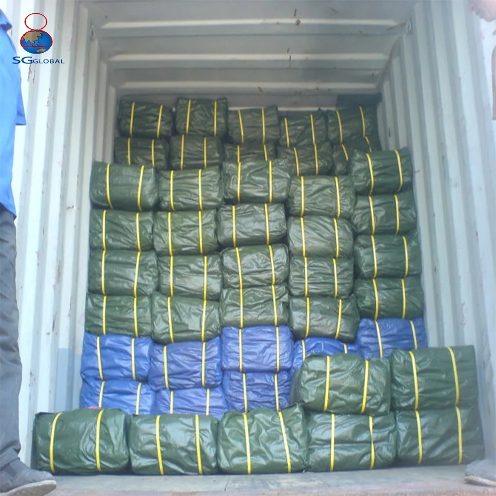 Waterproof rainproof tarp heavy duty PE coated plastic rollo de tarpaulin tarpaulin 2x2 for truck pallet