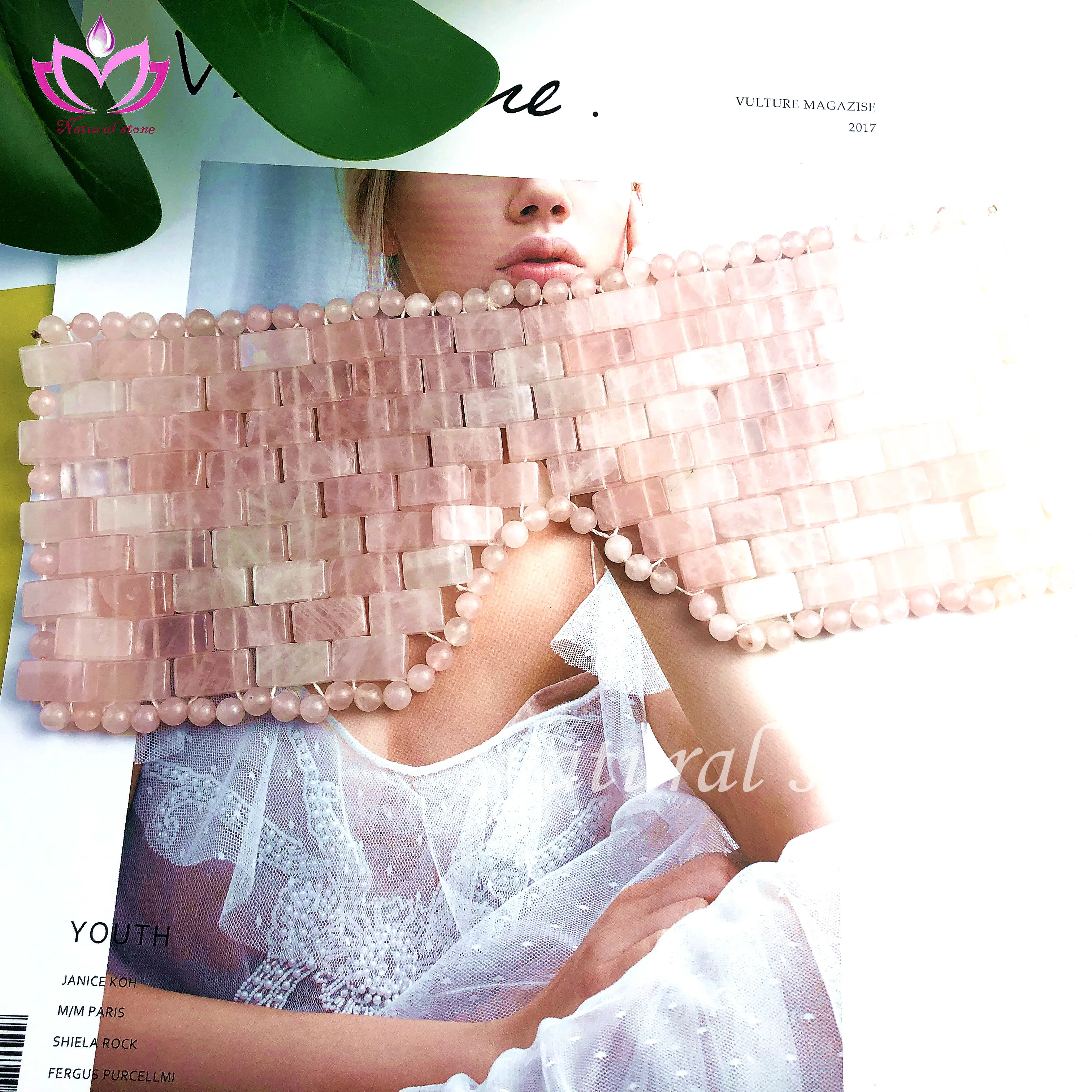 
Chinese natural rose quartz facial eyeshade portable facial massager 