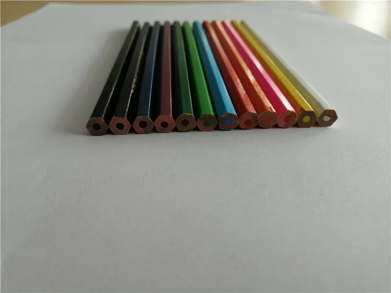 Office And School Use Best Quality Color Box Color Lead 7 Inch Round Triangle Hexagonal Shape Wooden Color Pencil Set