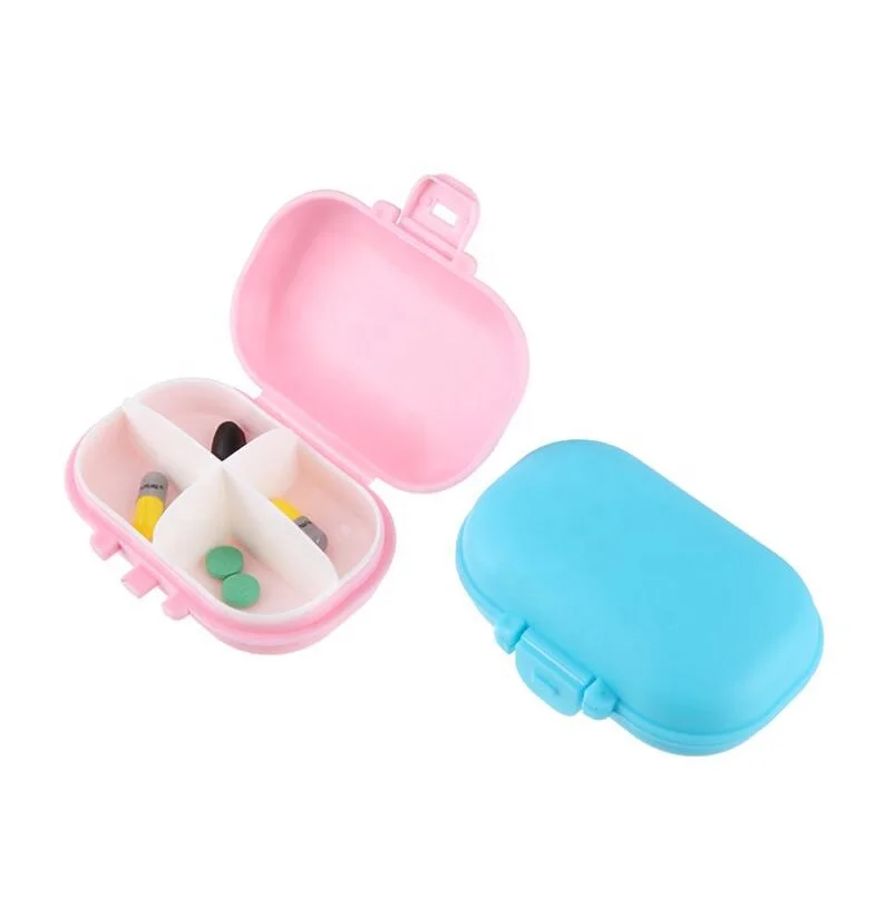 2024 4 Compartments small plastic travel medicine pill box