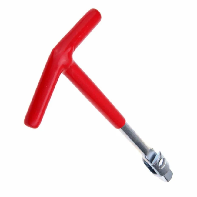 16mm Auto Car T-Handle Joint Spark Plug Socket Wrench 16mm Remover Installer Tool Red+Silver