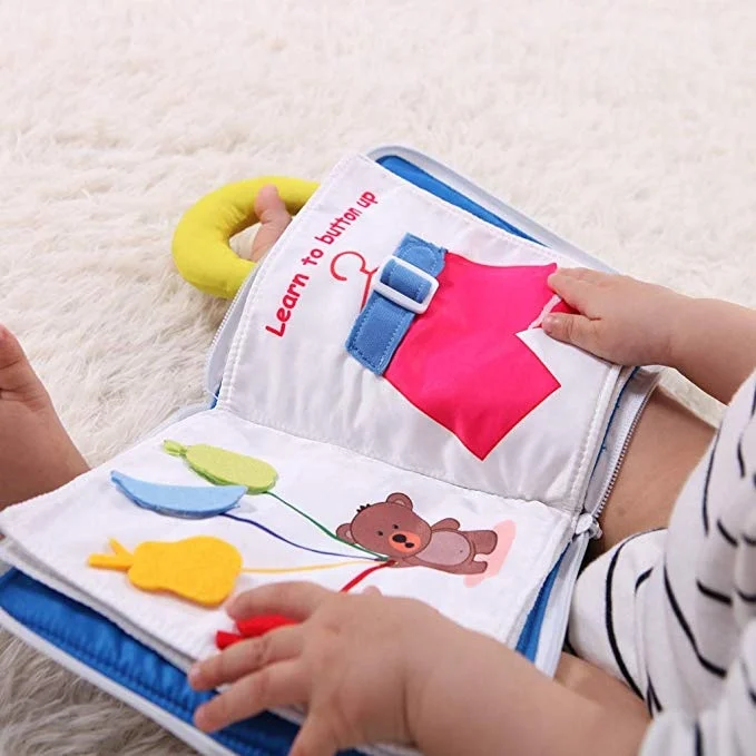 Fityle Soft Baby Books Touch and Feel Cloth Book, 3D Books Fabric Activity for Baby /Toddler, Learning to Sensory Book