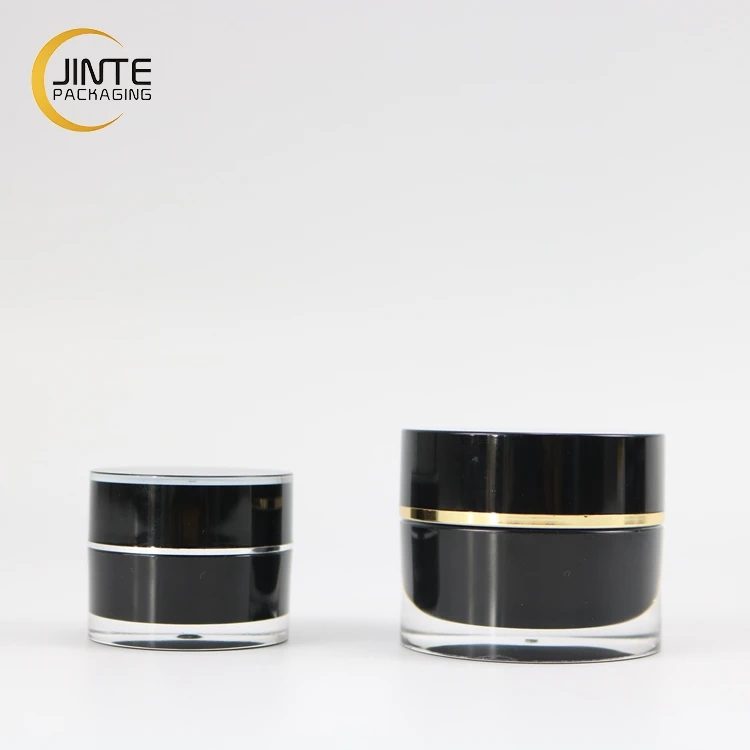 Free Sample Luxury Cosmetic Packaging Acrylic Black Plastic Nail Gel Jar 15g