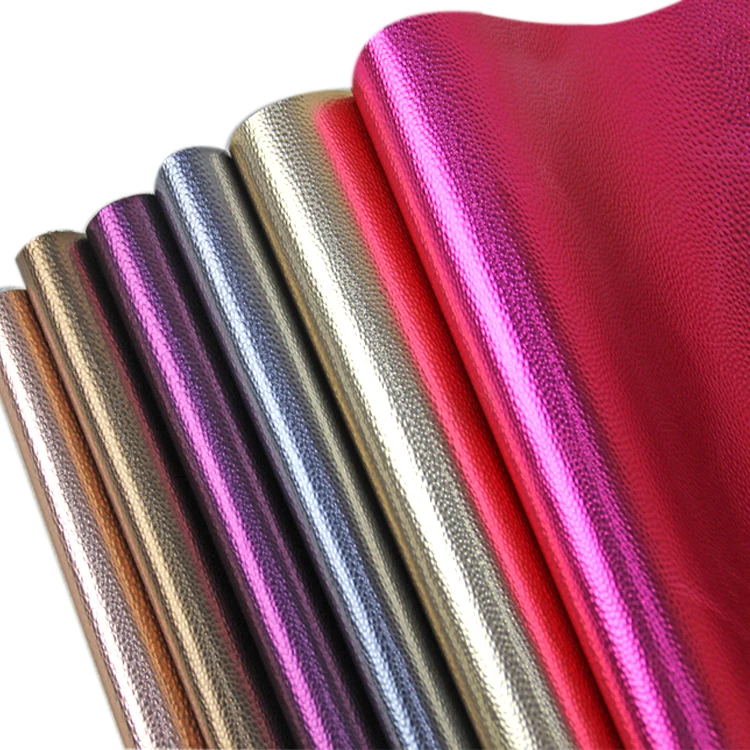 china leather factory  metallic embossing foil artificial leather for fashion handbag wallet
