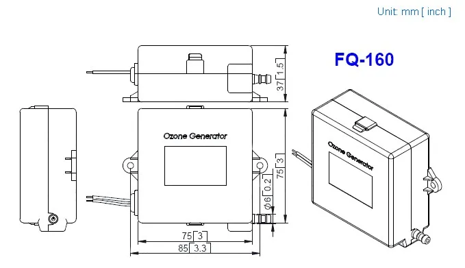 Ozone Generator For Water Purification Machines Ozone Air Purifier FQ-160