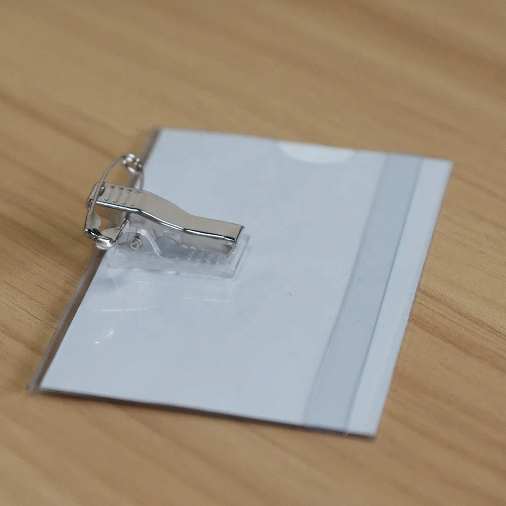 2022 China Cheap Custom Hard PVC  Plastic Business ID Card Holder Name Badge with Clip