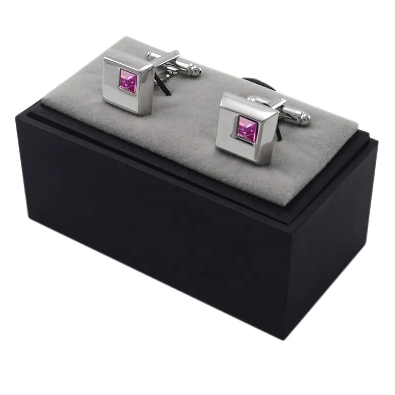 
Black Jewelry Box New Small Leatherette Paper Materials Package 45mm*85mm*38mm Size cufflinks Gift Box 