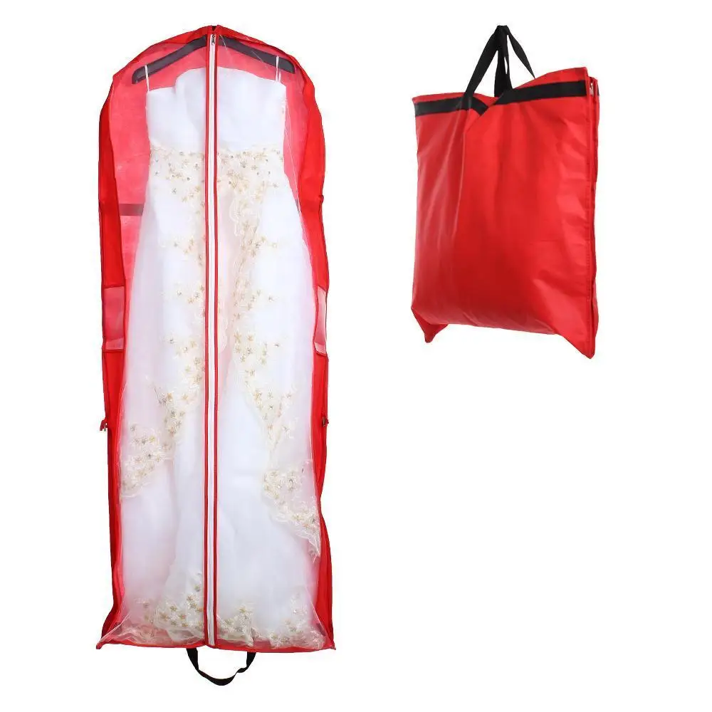 promotional white non woven printed dust cover for long dress
