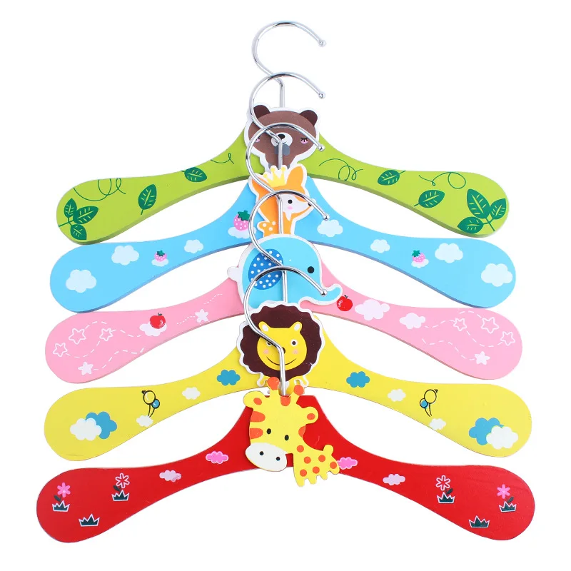 New Design Cartoon cute Wooden hanger for Children Clothes