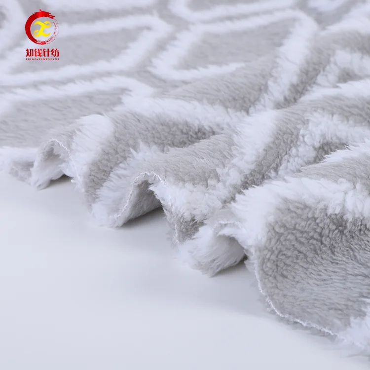 Home textile double sided brushed sherpa fleece fabric for blanket