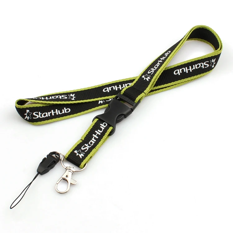 Silk screen custom printed neck strap with USB flash drive lanyard
