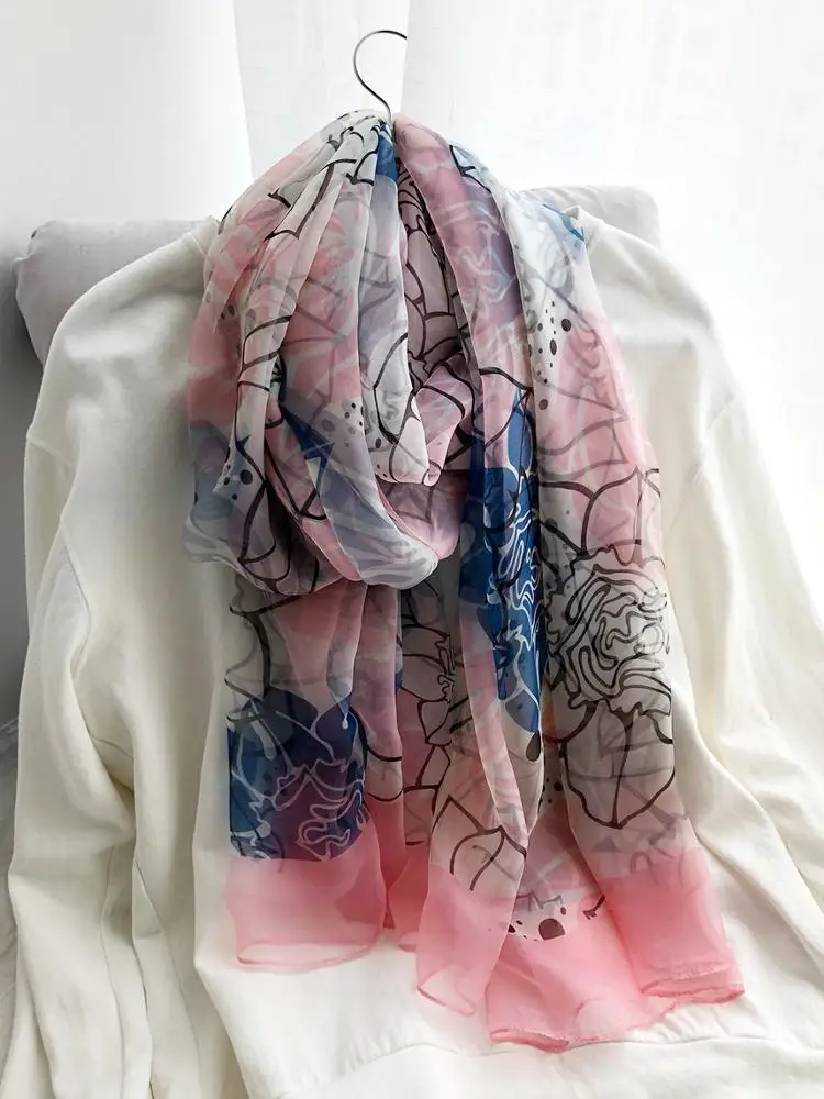 
Rulan 2021 long design printed chiffon hijab muslim women palestinian scarf 