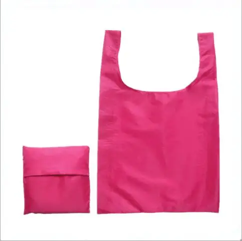 full version silkscreen logo custom-printed vest 190t polyester folding shopping bag