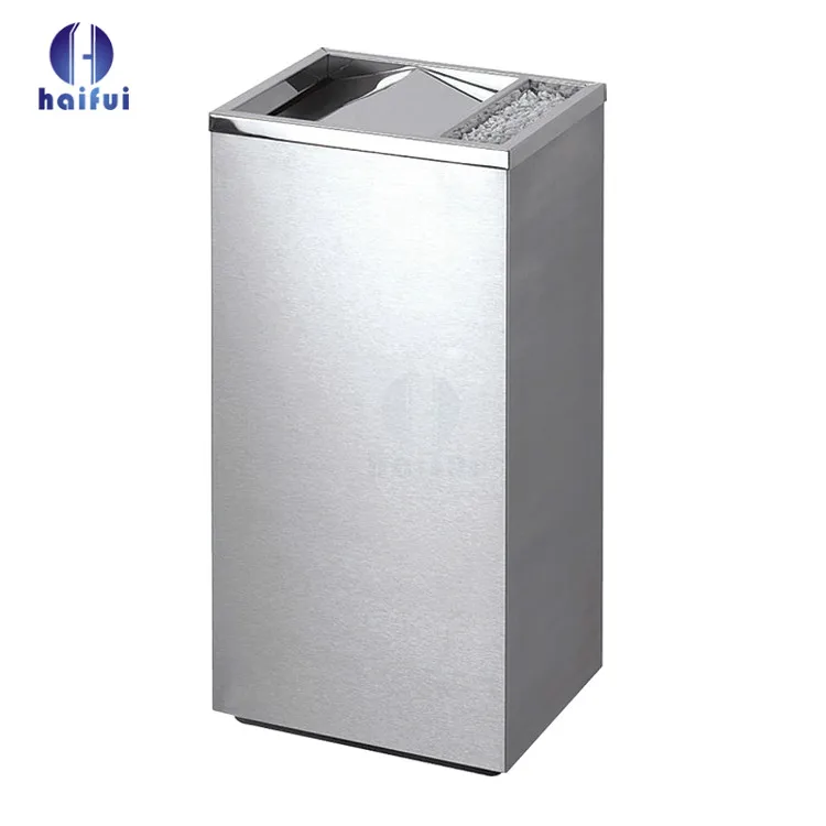 Hotel and restaurant lobby use stainless steel swing lid rubbish bins