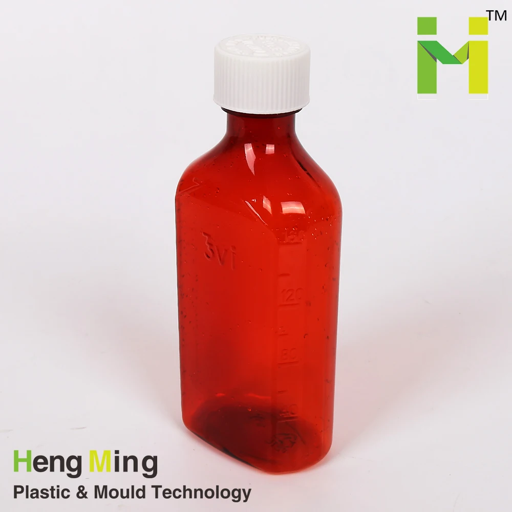 1/2/6/8/12/16 oz transparent amber pet plastic bottles for liquid medication  with lids oval liquid bottle sirup flasche