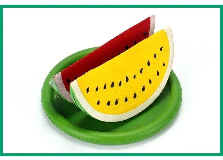 
Wholesale Custom Non Toxic Anti-Stress Pu Foam Squishy Fruit Saucer Watermelon PU Toy 