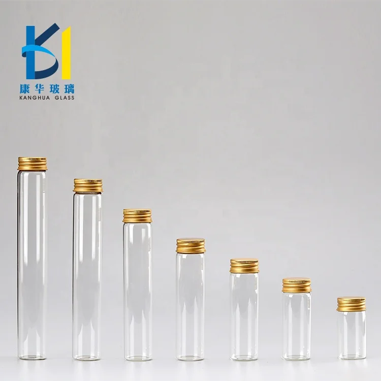 
High Quality Borosilicate Mini Test Tube Glass Bottle 40ml 50ml Tube Glass Bottle With Screw Lid 80ml 100ml 