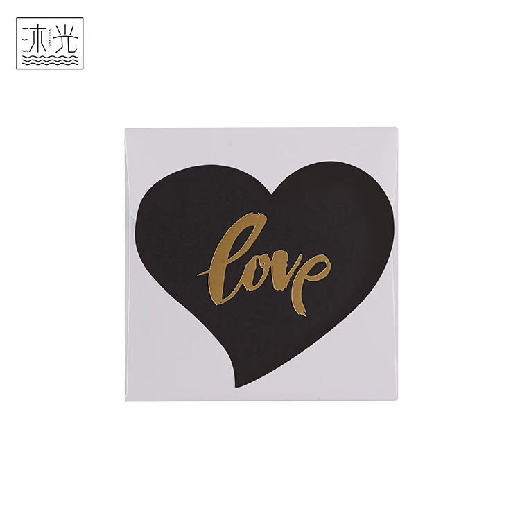 
New Types Small Size Gold Foil Valentines Day Gift Love Heart Greeting Cards 