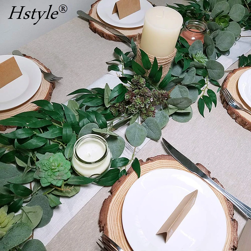 6.5 Feet Artificial Eucalyptus and Willow Vines Leaves for Greenery Wedding Party Garland and Floral Arrangement  FZH330