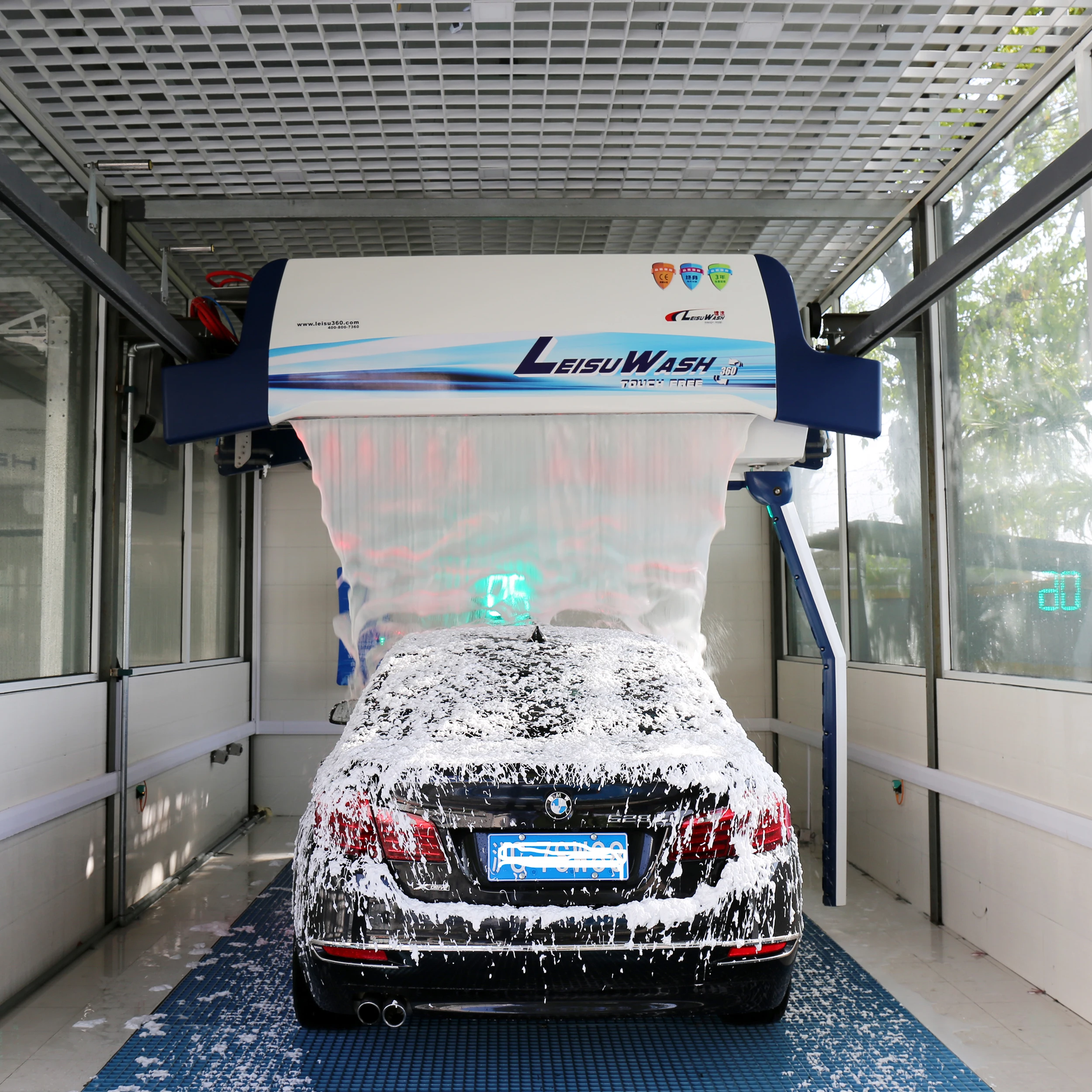 Leisu 360 intelligent automatic PLC control touchless/touchfree car/vehicle wash cleaning machine with quality warranty