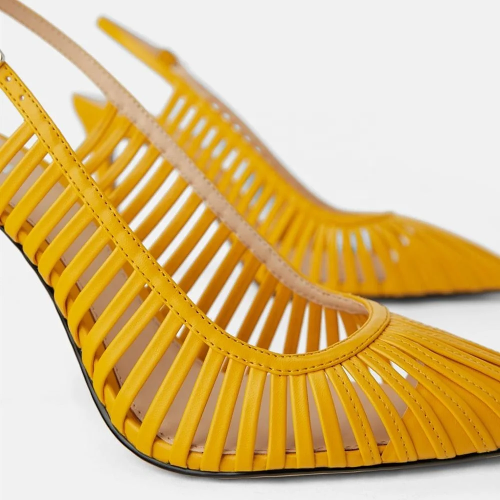 MANRINO-0236  Wholesale Hollow Out Gladiator Pu Leather Sandals Women Slingback Shoes Strappy Roman Sandals