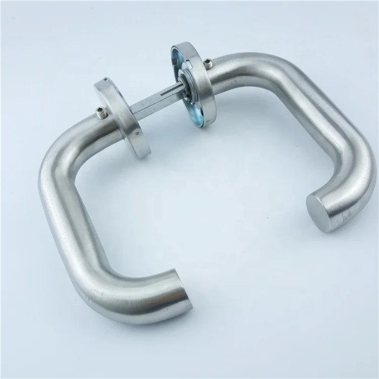 Popular Stock Commercial Curved Design Bedroom Bathroom Stainless Steel Hollow Door Handle Mortise Door Lock Handle