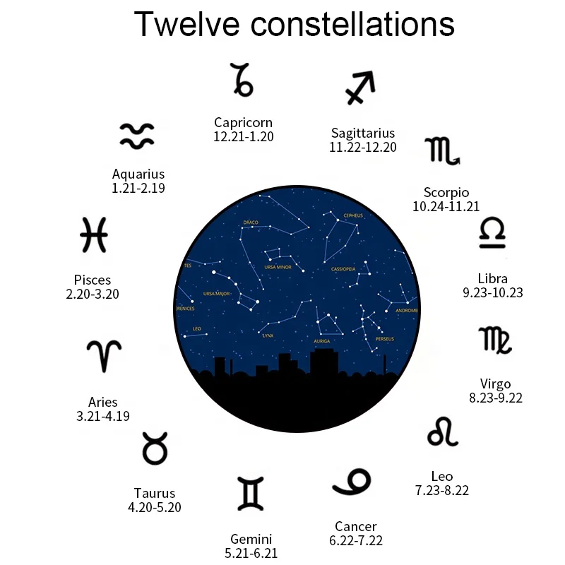 DDW03 Astrology Halo Women  925 Silver 12 Horoscope Zodiac Round necklace pendant
