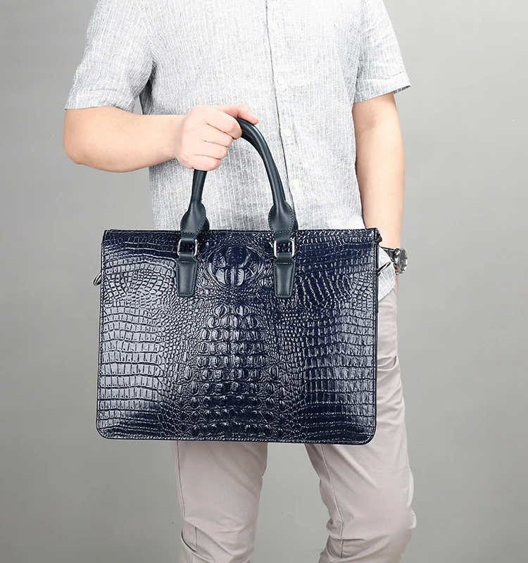 Новинка 2019, мужская сумка с крокодиловым узором, Модный повседневный вместительный деловой портфель на одно плечо, сумка из искусственной кожи