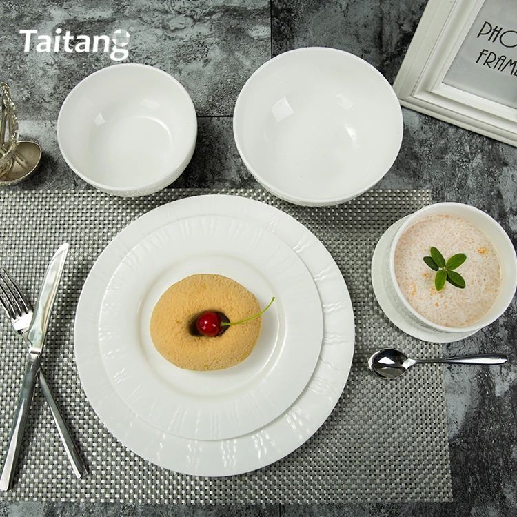 Luxury banquet tableware white ceramic dinner set