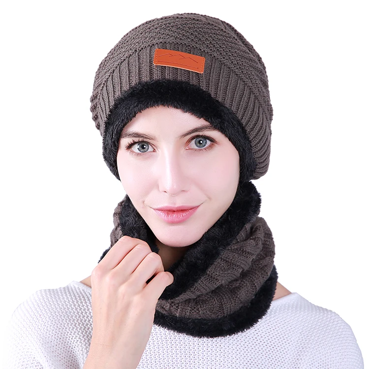 
Winter beanies men scarf knitted hat caps gorras bonnet warm baggy mens winter scarf and hat set hat custom 