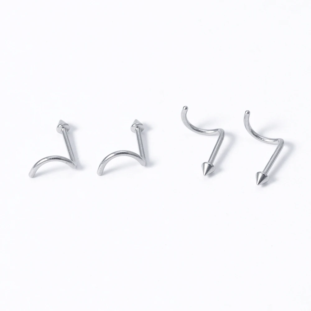 
Surgical Steel 316L Stainless Steel Body Piercing Jewelry Nose Bone & Screw Nose Ring & Stud For Women Girls Men Boys 