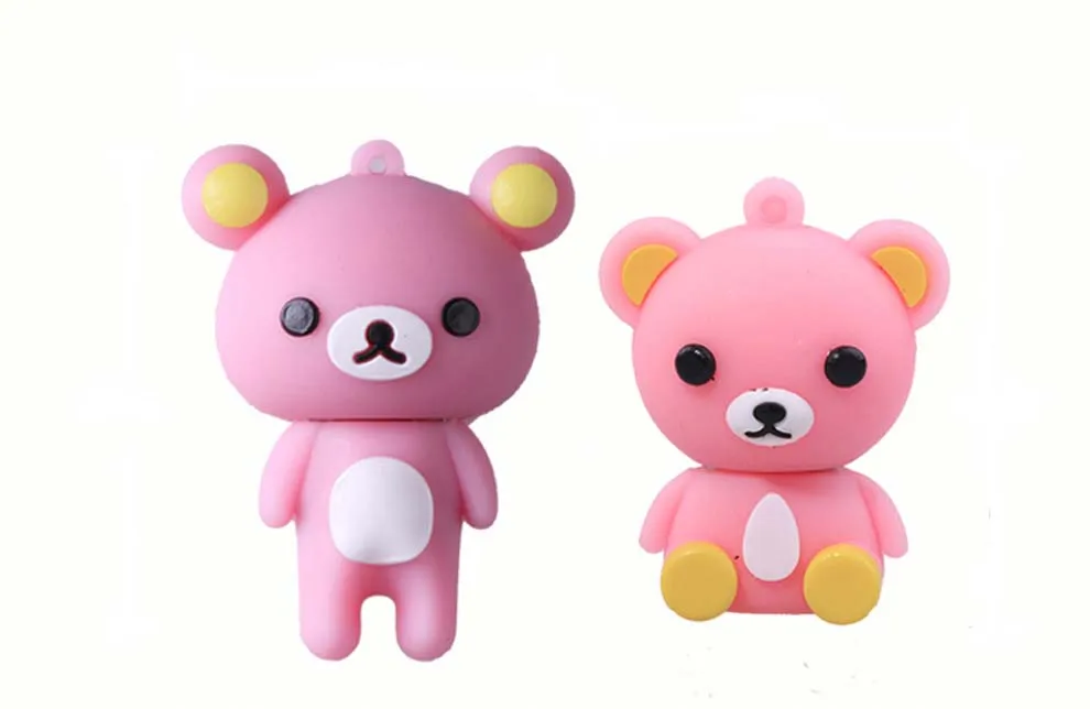 Popular OEM Design USB Flash Drive  Cartoon Bear Shaped Pendrive Memory Stick With Your Own Logo