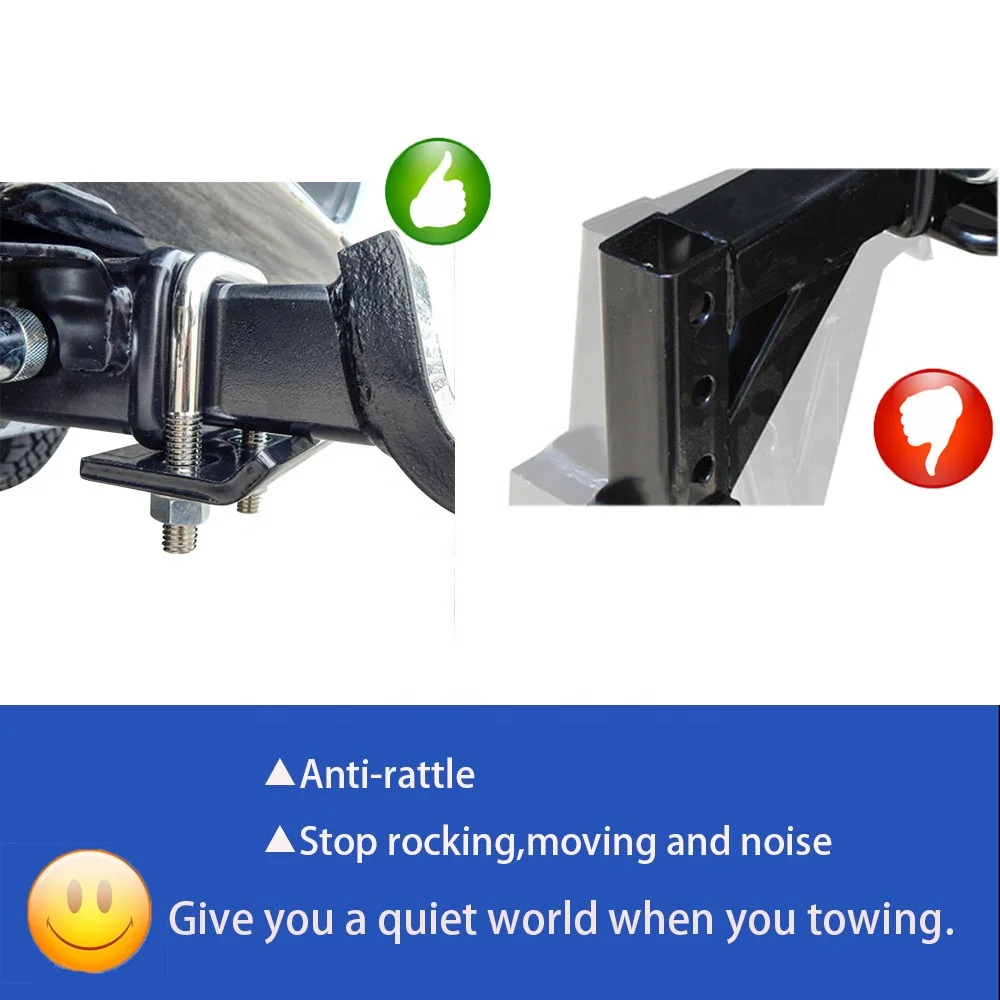 Heavy Duty U-bolt Anti-Rattle Hitch Stabilizer Trailer Hitch Tightener for 1.25 Inch and 2 Inch Hitches