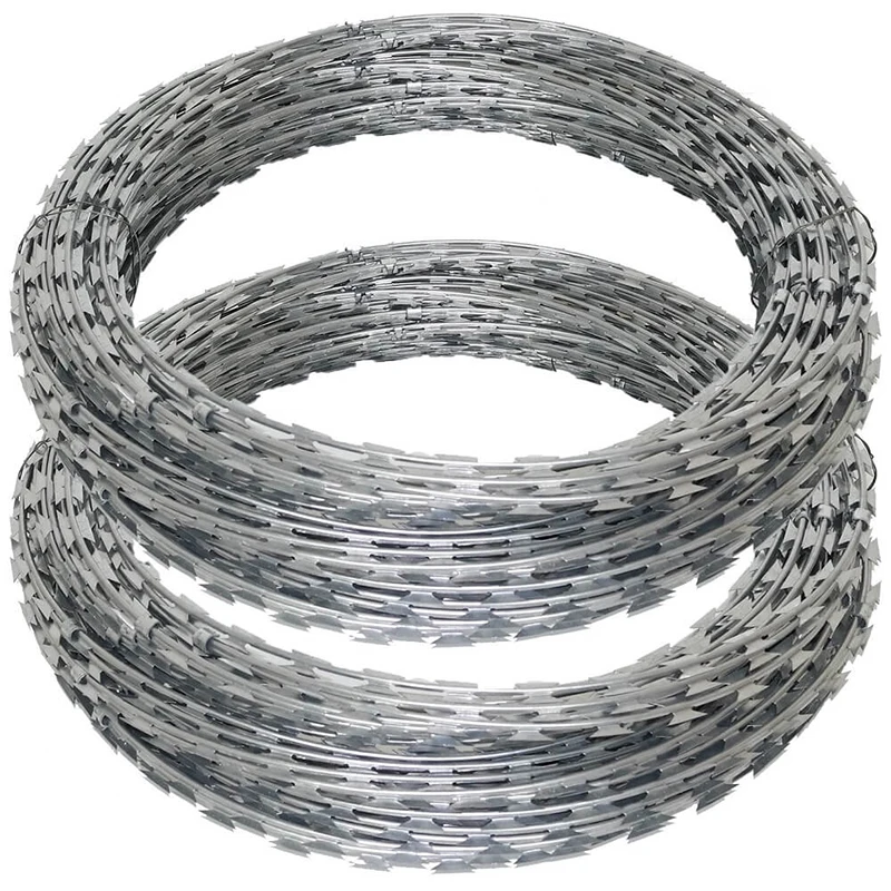 Factory price concertina razor coils/barbed wire for all types of outdoor use