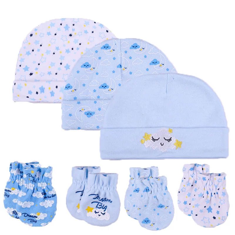 7pcs/lots 100%  cotton  baby cap set