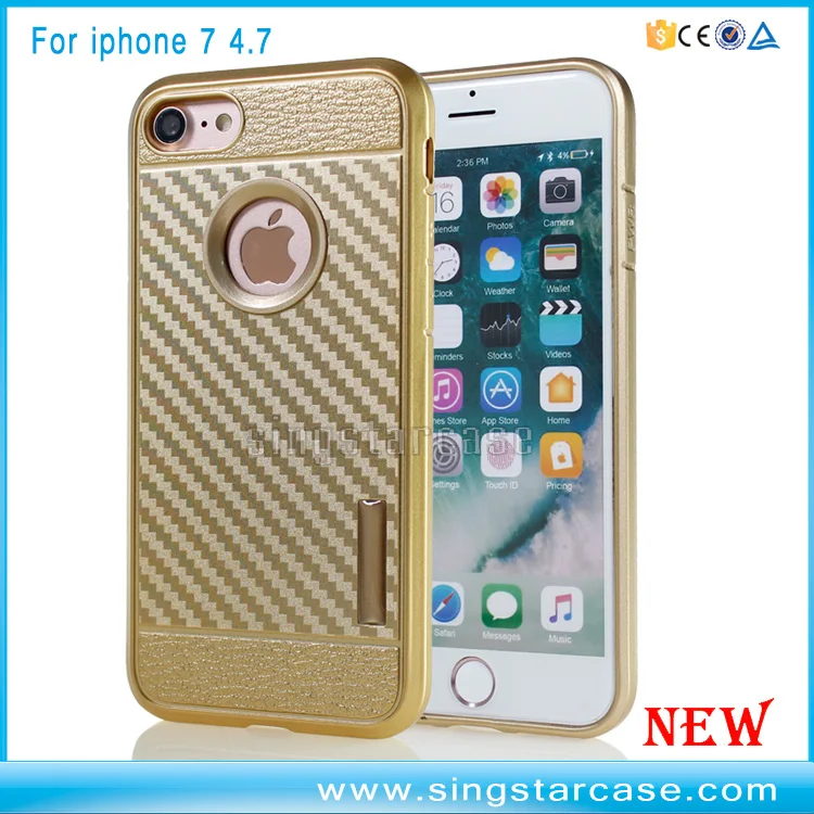 Guangzhou Factory Mobile Phone Case for iPhone 7 Gold Carbon Fiber Phone Cases