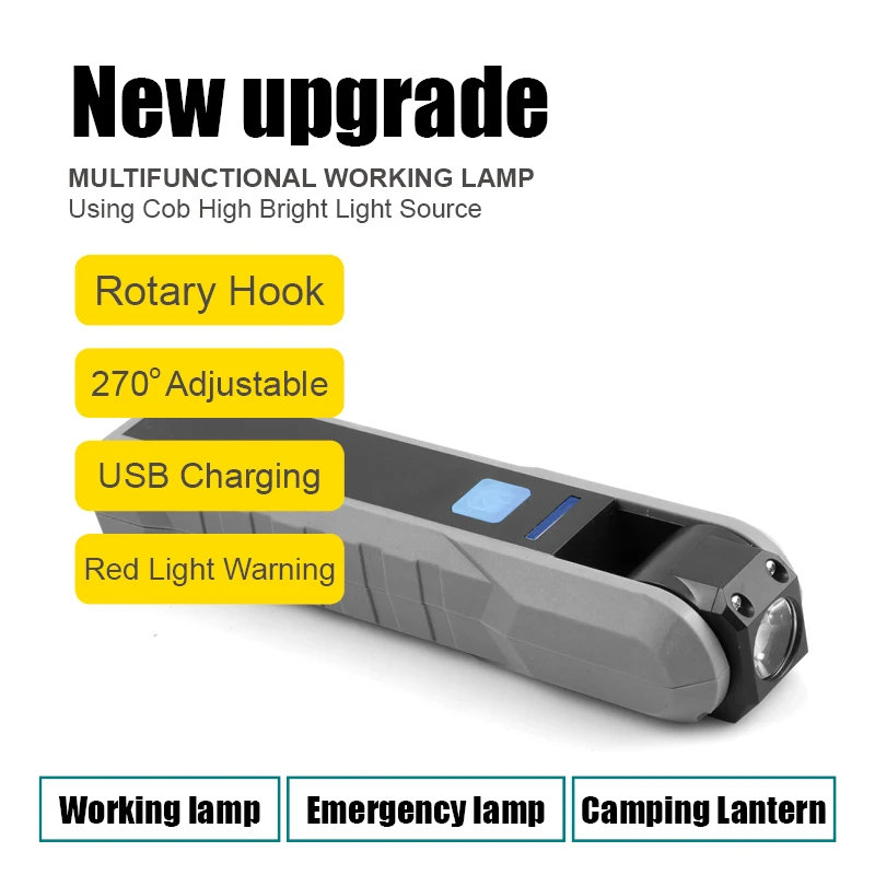 Rechargeable Led Magnetic Flexible Emergency torch lights inspection cob work light working lamp