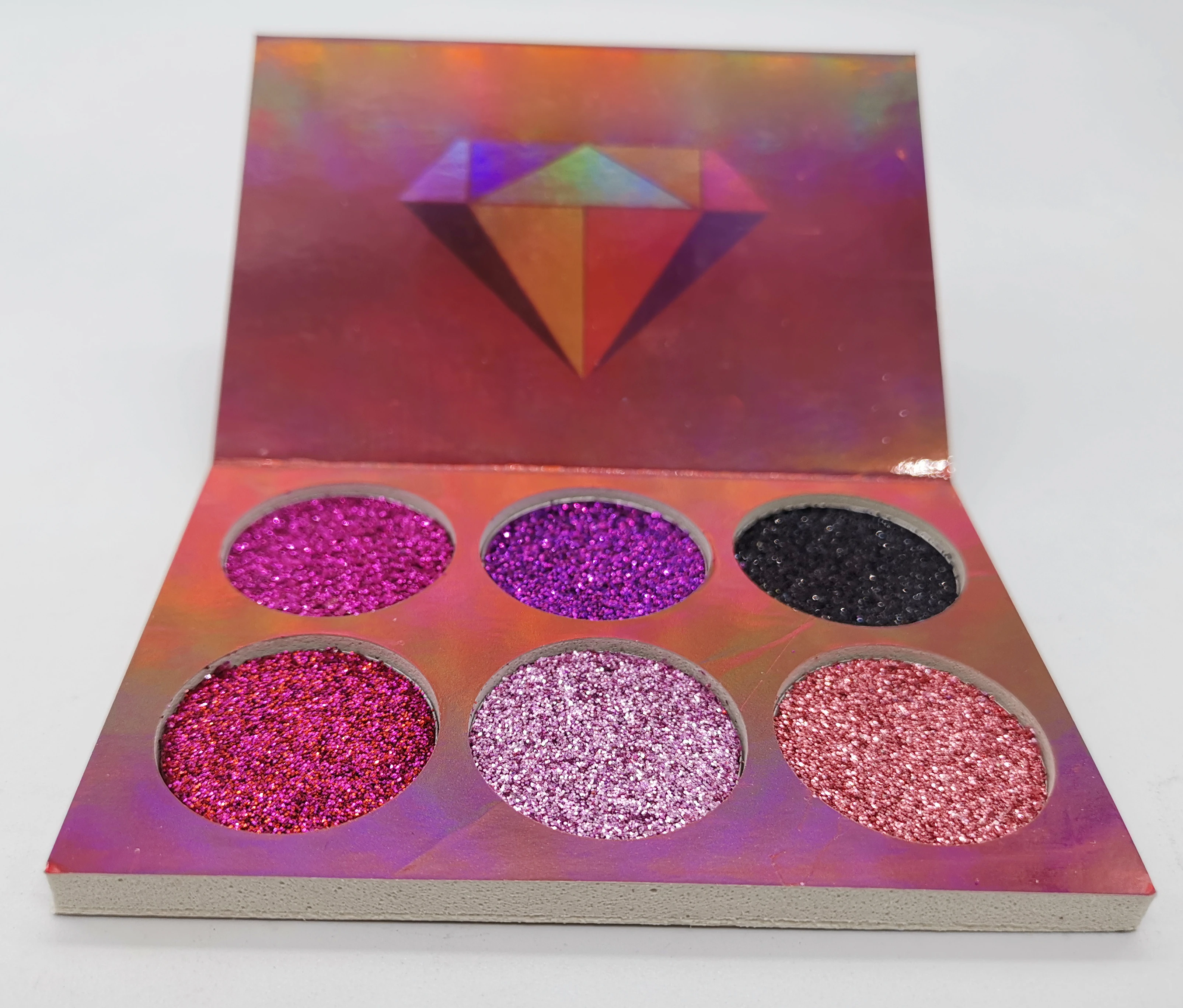 Wholesale 6 color Matte pigmented custom logo colorful pigment makeup make your own brand eyeshadow palette