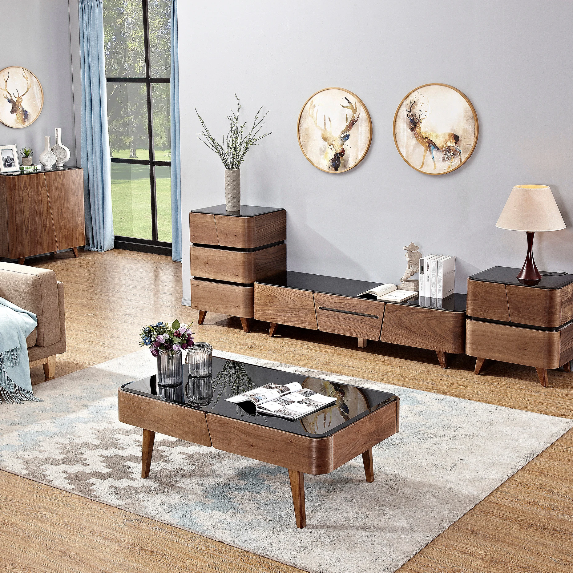 Low Price Guaranteed Quality Cheapest Modern Coffee Table Black Glass Top