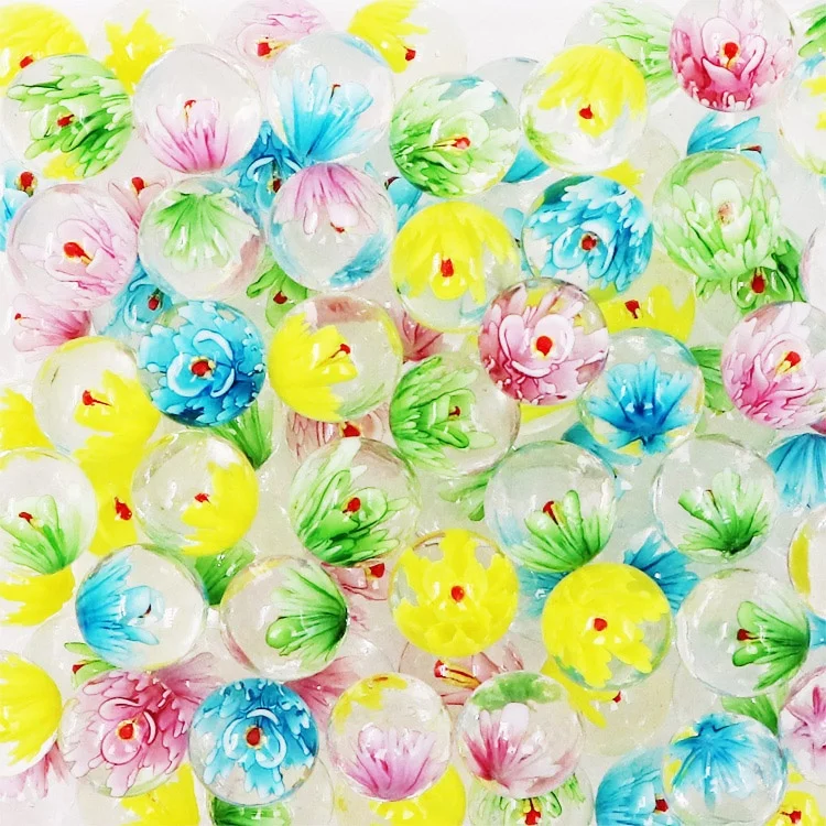 16mm Mix Round Murano 3D Flower Custom Toy Glass Marble