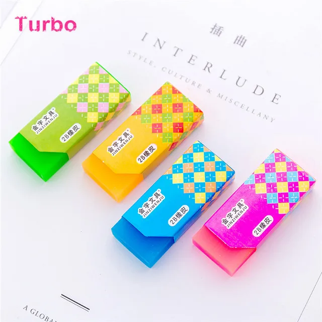 
2019 china top ten selling products custom made novelty stationery cartoon candy color pencil rubber erasers 